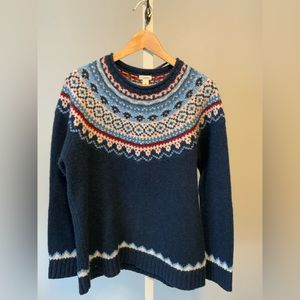 L.L.Bean wool rag Fairisle sweater